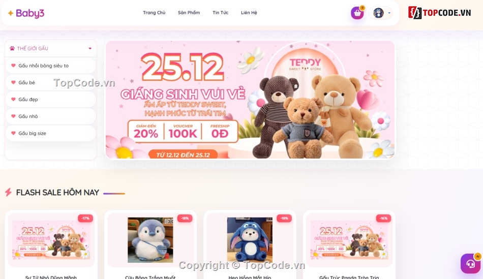 Website chat,bán gấu bông,code bán gấu bông